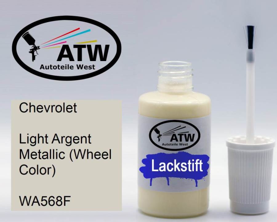Chevrolet, Light Argent Metallic (Wheel Color), WA568F: 20ml Lackstift, von ATW Autoteile West.